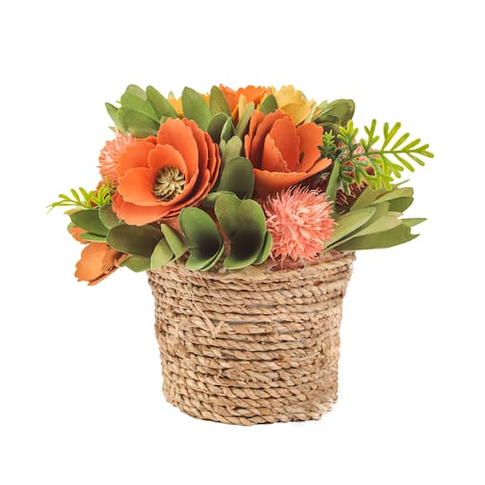 8&#x22; Spring Rope Basket Floral Bundle